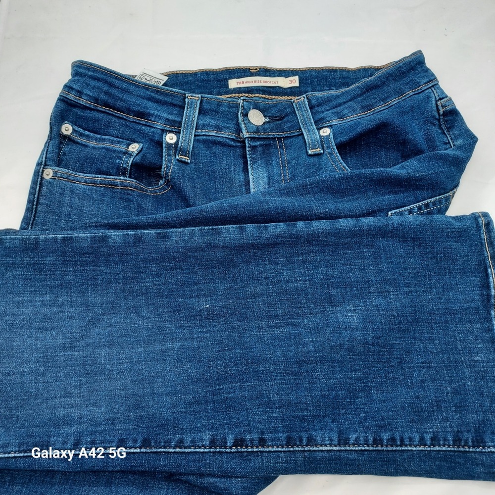 Levis 725 High Rise Bootcut Jeans Blue Denim W30 L30 18759-0038